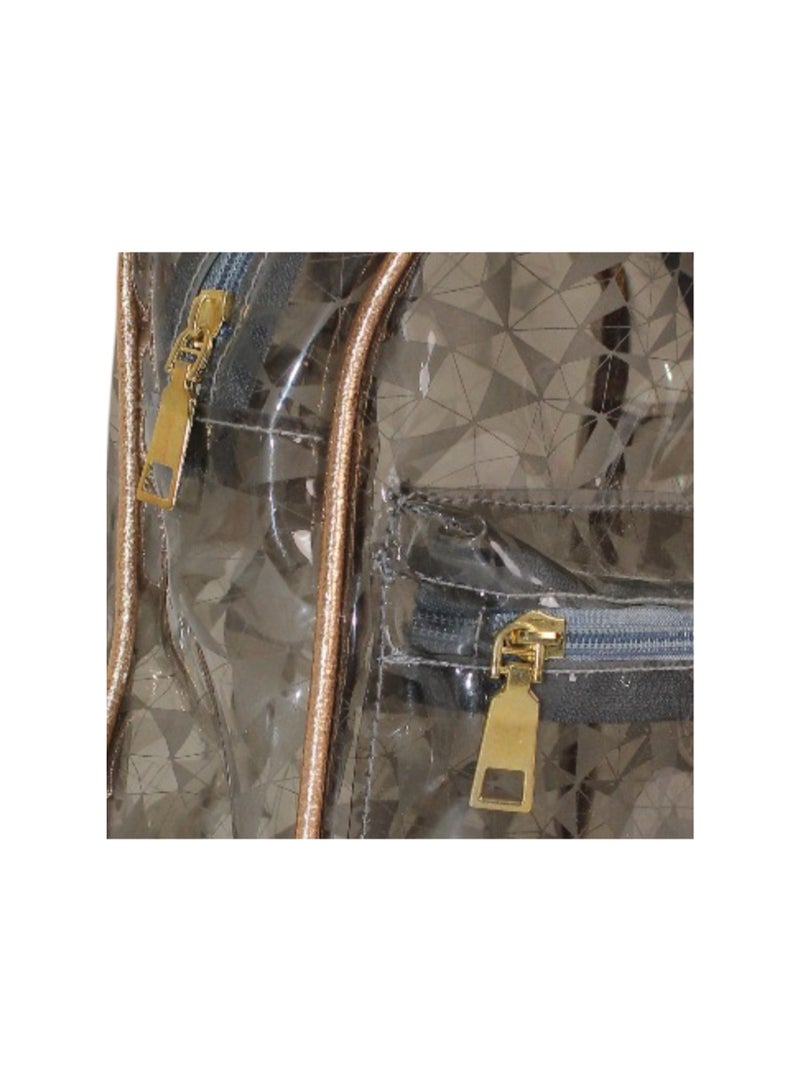 فانسي حقيبة ظهر للبنات - رمادي شفاف - Image 3